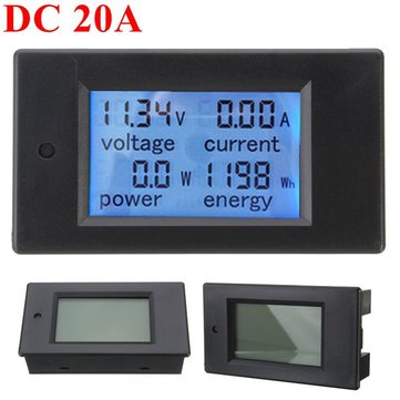 20A DC Digital Multifunction Power Meter Energy Monitor Module Voltmeter Ammeter 6.5V-100V