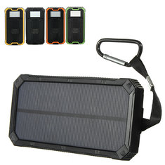 8000mAh Solar Waterproof Portable Charger Dual USB Battery Power Bank 