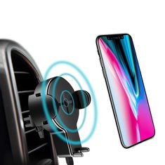 ROCK 360 Degree Rotation Qi Wireless Car Charger Phone Holder With LED Indicator For iPhone X S8