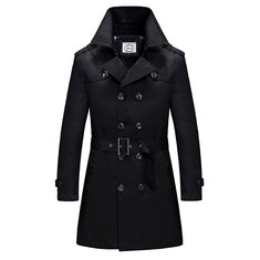 Mens Slim Fit Wool Hoodies Warm Winter Long Coat Navy - US$42.23 sold out