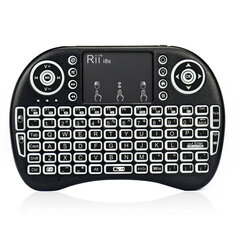 RII I8S QWERTY 2.4G Wireless White Backlit Mini Keyboard Air Mouse Touchpad
