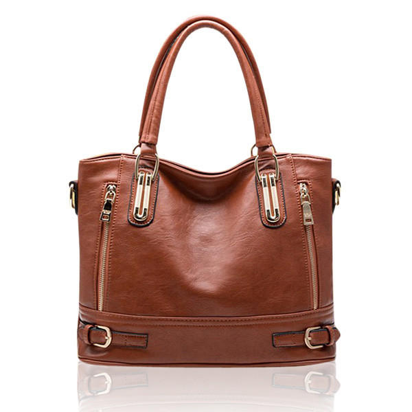Women PU Leather Bucket Shoulder Diagonal Portable Bag Retro Handbag ...