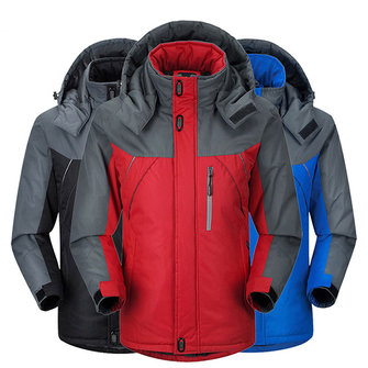Mens Outdoor Waterproof Thick Fleece Winter Jacket Stand Mountaineering ...