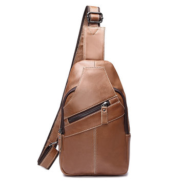 Men's Retro Casual Bag Genuine Leather Business Shoulder Bag Messenger ...