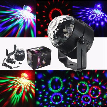 Colorful Sound-Activated Crystal Magic Ball Stage Light