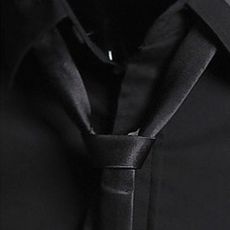 Men's Fashion College Wind Solid Color Slim Shirt Send The Tie - US$12.99