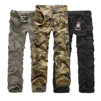 Multi Pockets Mens Pants Casual Camouflage Cargo Pants - US$39.99